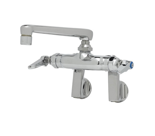 T&S Brass B-0235-01 Double Pantry Faucet, Wall Mount, Adjustable Centers, 6" Cast Spout, 2.2 GPM Aerator