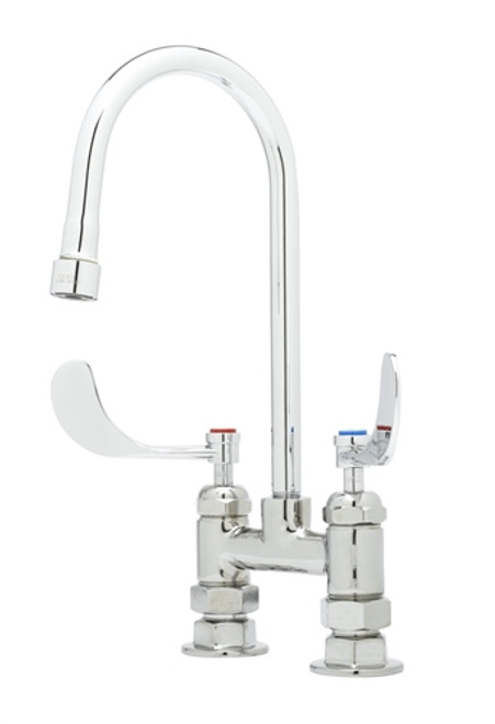 T&S Brass B-0328-CR - 4-inchC/C Deck Mount Bar Faucet W/ 2.2 Gpm Aerator,B-Wh4 Handles, Cerama Cartridges