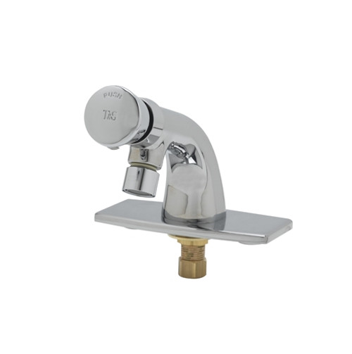 T&S Brass - B-0805-VR - Metering Faucet, Single Temperature, Push Button Cap, Vandal Resistant Deck Assembly