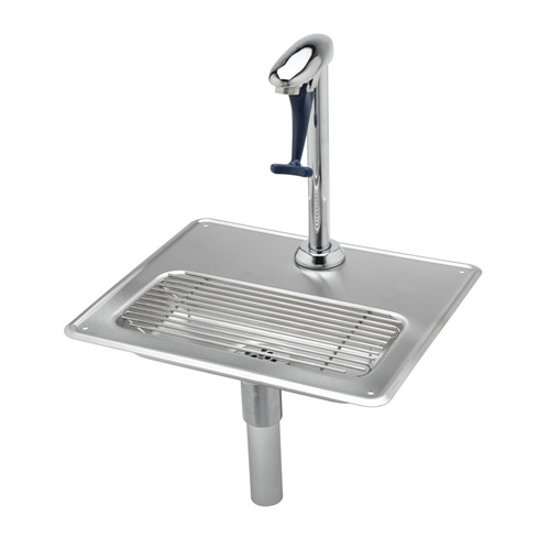 T&S Brass B-1230-12 - Water Station W/ 12-inch Pedestal Glass Filler & Drip Pan Assembly