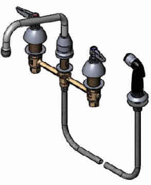 T&S Brass - B-2347-02 - Medical Faucet w/Sidespray, 8-inch Centers, 8-inch Swing Nozzle w/Aerator, Lever Handles T&S Brass - B-2347-02 - Medical Faucet w/Sidespray, 8-inch Centers, 8-inch Swing Nozzle w/Aerator, Lever Handles