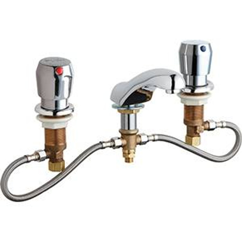 Chicago Faucets 404-HZ665ABCP - Fully Adjustable Widespread Concealed Deck Mount Lavatory Metering Sink Faucet