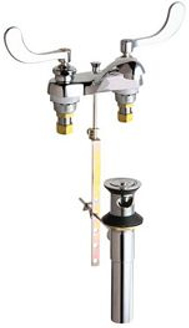 Chicago Faucets - 797-317XKABCP - 4-inch Center Lavatory Faucet with Pop-Up Drain