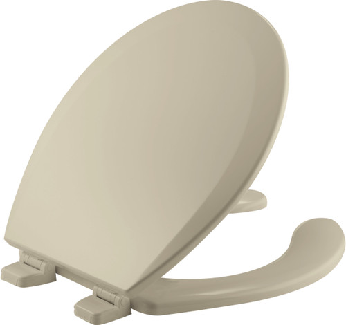 550TTT 006 - Bemis Round Open Front with Cover Enameled Wood Toilet Seat-Tite STA-TITE Seat Fastening System and Precision Seat Fit Adjustable Hinge, Bone