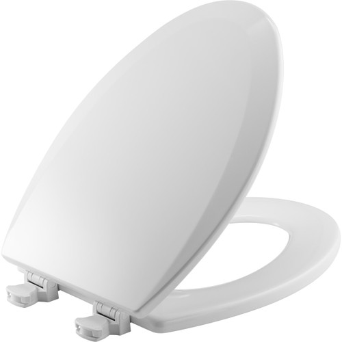1500EC 000 - Bemis Elongated Enameled Wood Toilet Seat with Easy-Clean Hinge, White