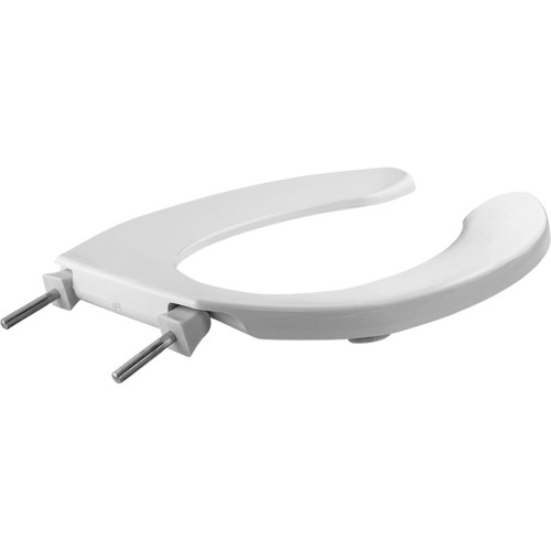 255SSC 000 - Church Elongated Plastic Open Front Less Cover Toilet Seat-Sustaining Check Hinge, White
