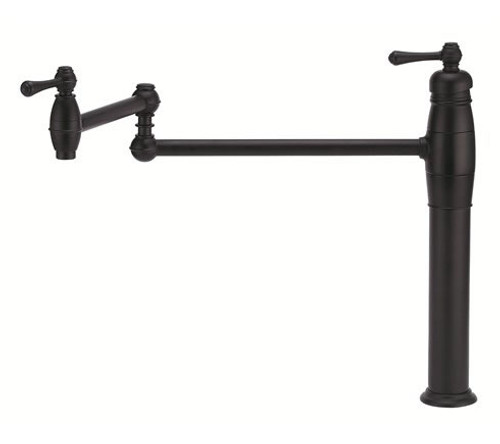 Danze D206557BS - Opulence Single Handle Pot Filler Deck Mount Lever Handle - Satin Black