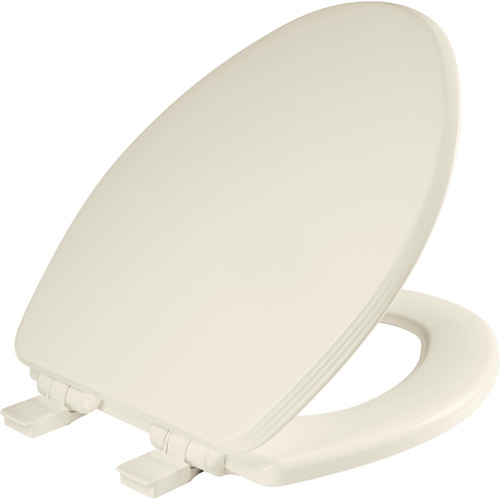1600E4 346 - Bemis Ashland Elongated Enameled Wood Toilet Seat, Easy-Clean, Whisper-Close and Precision Seat Fit Adjustable Hinge, Biscuit