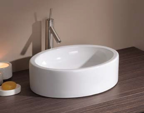 Cheviot 1280W - OVAL OVERCOUNTER LAVATORY-19x15-WHITE