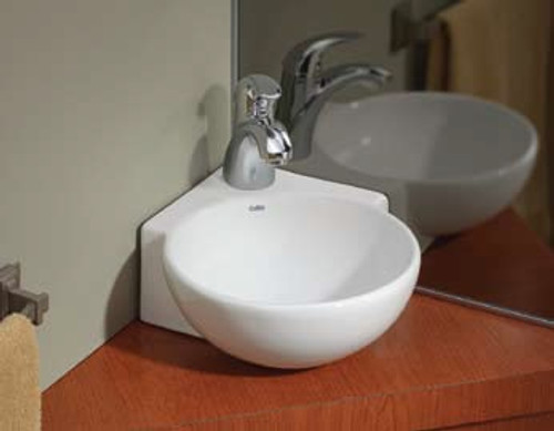 Cheviot 1349W - CORNER OVERCOUNTER/WALL MOUNT LAVATORY-WHITE