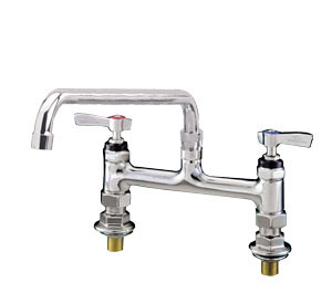 Encore KN61-8014 - 8 inch Elevated Bridge Deck Mounted Faucet with 14 inch Swing Spout, Compression Valves and 2.2 gpm Aerator
