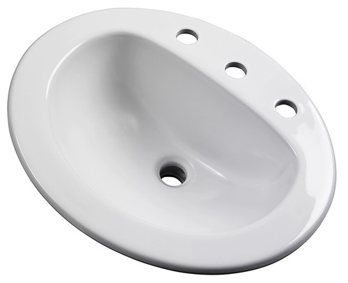 Gerber - MAXWELL S-RIM LAVATORY FAUCET 20-inch X17-inch OVAL 8-inch C WHT TRAPEZOID CTN Gerber - MAXWELL S-RIM LAVATORY FAUCET 20-inch X17-inch OVAL 8-inch C WHT TRAPEZOID CTN