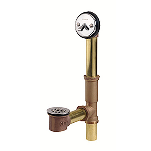 Gerber 41-812-75 Classics Trip Lever Drain for Standard Tub with Brass Ferrules Chrome