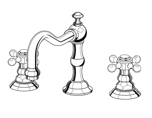 Jaclo 9830-T678 Roaring Twenties Widespread Faucet with Cross Handles, Pop-Up Drain