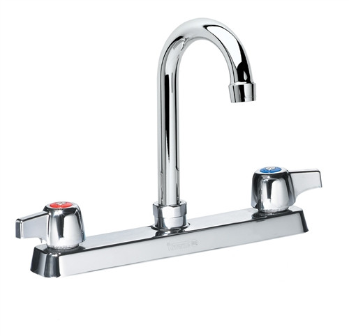 Commercial Style 8-inch Deck Mounted Faucet with 5-inch Gooseneck Commercial Style 8-inch Deck Mounted Faucet with 5-inch Gooseneck