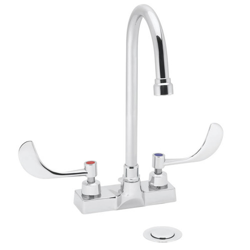 Speakman SC-3094-5 - Commander centerset faucet with 5 1/4-inch deep gooseneck rigid or swivel and 4-inch wrist blade handles