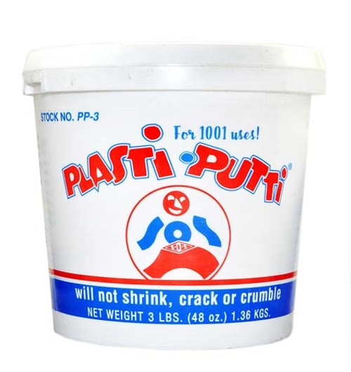SOS Products PP-3-CASE Plasti-Putti Plumber's Putty is designed for 1001 uses. This is our recommended choice of putty for all plumbing applications because it will not shrink, crack or crumble. SOS Products PP-3-CASE Plasti-Putti Plumber's Putty is designed for 1001 uses. This is our recommended choice of putty for all plumbing applications because it will not shrink, crack or crumble.