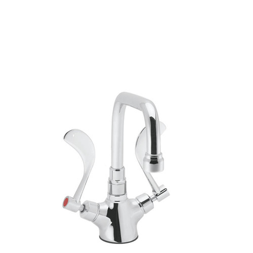 Speakman SC-7124-9 - Commander two handle lab faucet with 9-inch deep tubular swing spout rigid or swivel and 4-inch wrist blade handles