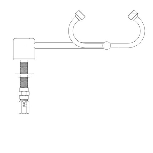 Speakman SE-570-LH - Tabletop mounted, twin aerated sprays, stay open valve, left hand swing activation.