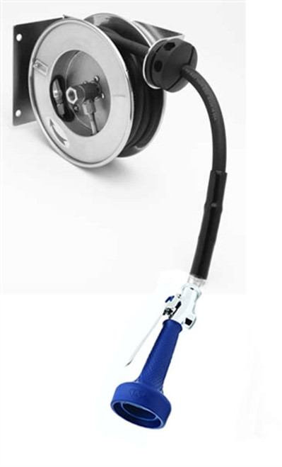 T&S Brass B-7102-08M - Open Stainless Steel Compact Hose Reel, 3/8-inch X 12 Ft with B-0108 Spray Valve T&S Brass B-7102-08M - Open Stainless Steel Compact Hose Reel, 3/8-inch X 12 Ft with B-0108 Spray Valve