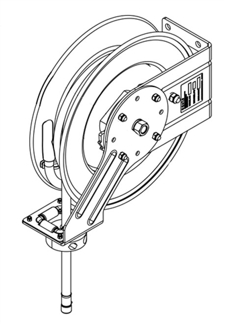 T&S Brass - 5HR-242-01 - Hose Reel, Open, Powder Coated Steel, 50' of 3/8-inch Diameter Hose with Spray Valve T&S Brass - 5HR-242-01 - Hose Reel, Open, Powder Coated Steel, 50' of 3/8-inch Diameter Hose with Spray Valve