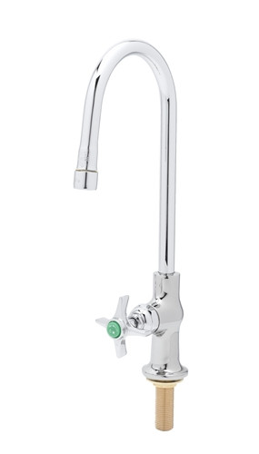 T&S Brass - BL-5705-04 - Lab Faucet, Single Temperature Control, Rigid Gooseneck, Aerator, 1/2-inch NPT Male Inlet