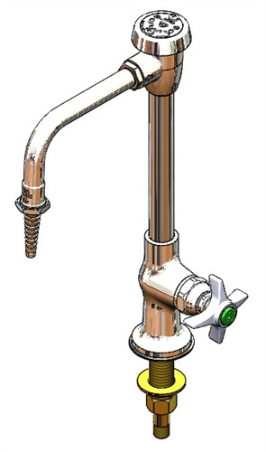 T&S Brass - BL-5707-04 - Science Table Faucet, Serrated Tip, Tailpiece