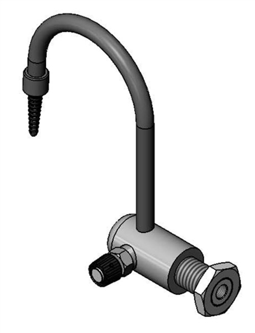 T&S Brass - BL-9510-01 - Lab Faucet, Gray PVC, Rigid Gooseneck, Settated Tip, Used for Distilled Water