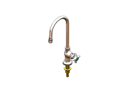 T&S Brass - BL-5709-04 - Lab Faucet, Single Temperature, Rigid Gooseneck, Aerator Outlet, 1/2-inch NPSM Male Shank