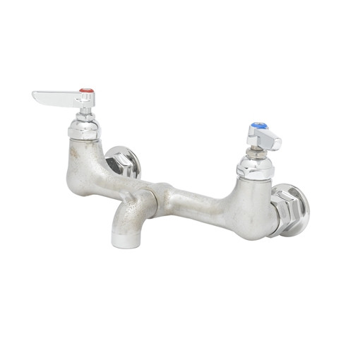 T&S Brass - B-0672-RGH - Service Sink Faucet, Wall Mount, 8-inch Centers, Pail Hook, Plain Tip Outlet, Rough Chrome T&S Brass - B-0672-RGH - Service Sink Faucet, Wall Mount, 8-inch Centers, Pail Hook, Plain Tip Outlet, Rough Chrome