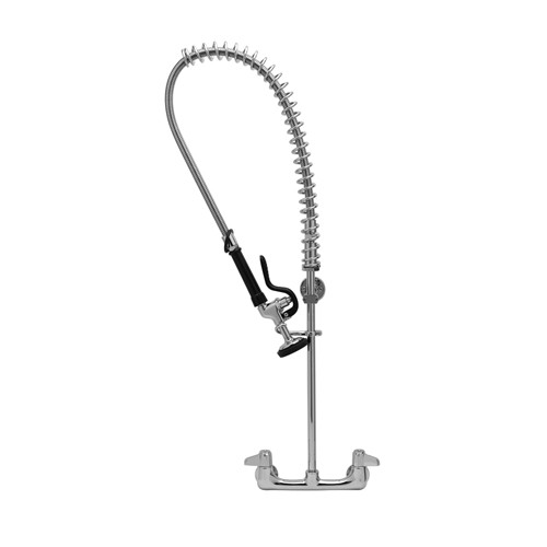 T&S Brass 5PR-8WLS00 - 8-inch C/C Pre-Rinse Wall Mount Faucet, Ceramas, 6-inch Wall Bracket & Lever Handles