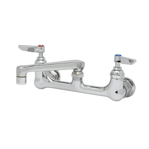 T&S Brass - B-0234-BST - Double Pantry Faucet, Wall Mount, 8-inch Centers, 6-inch Cast Spout, Built In Stops T&S Brass - B-0234-BST - Double Pantry Faucet, Wall Mount, 8-inch Centers, 6-inch Cast Spout, Built In Stops