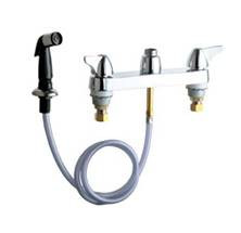 Chicago Faucets - 1102-LESSSPTCP - 8-inch Center Deck Mounted Sink Faucet with Side Spray