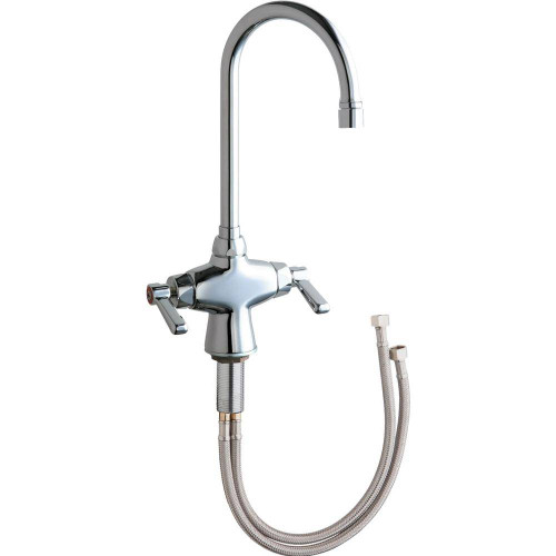 Chicago Faucets 50-E2805-5ABCP - Two Handle, Single Hole Deck Mounted Faucet with 0.5 GPM (1.9 L/min) Vandal Proof Non-Aerating Spray Outlet Chicago Faucets 50-E2805-5ABCP - Two Handle, Single Hole Deck Mounted Faucet with 0.5 GPM (1.9 L/min) Vandal Proof Non-Aerating Spray Outlet