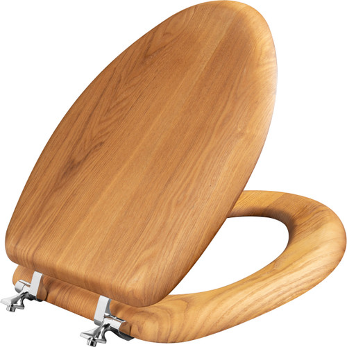 19601CP 378 - Mayfair Elongated Natural Reflections Wood Veneer Toilet Seat, Natural Oak