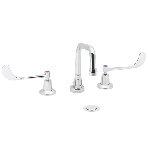 Speakman SC-3016-12 - Commander widespread faucet with 12-inch deep tubular swing spout rigid or swivel and 6-inch wrist blade handles