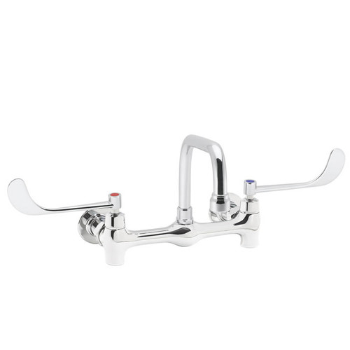 Speakman SC-5746-12 - Commander thru/back faucet with 12-inch deep tubular swing spout rigid or swivel with 6-inch wrist blade handles