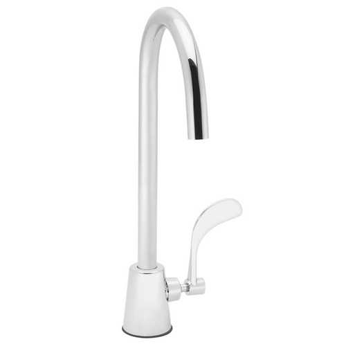 Speakman SC-7114-FC - Commander single hanldle lab faucet with 5 1/4-inch deep plain end gooseneck rigid or swivel 2.0 gpm laminar flow control in base of spout and 4-inch wrist blade handle