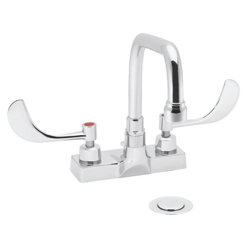 Speakman SC-3094-12 - Commander centerset faucet with 12-inch deep tubular swing spout rigid or swivel and 4-inch wrist blade handles