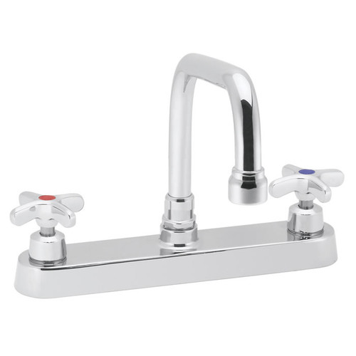 Speakman SC-5721-12 - Commander centerset faucet with 12-inch deep tubular swing spout rigid or swivel and cross handles
