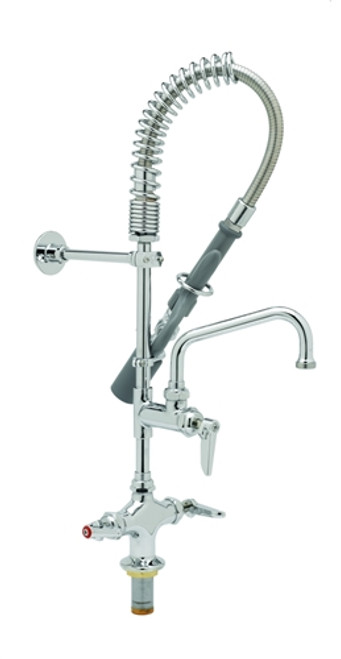 T&S Brass MPY-2DLV-08 - Mpru W/ B-0107-C, 8" Swing Nozzle, Lever Handles & Wall Bracket