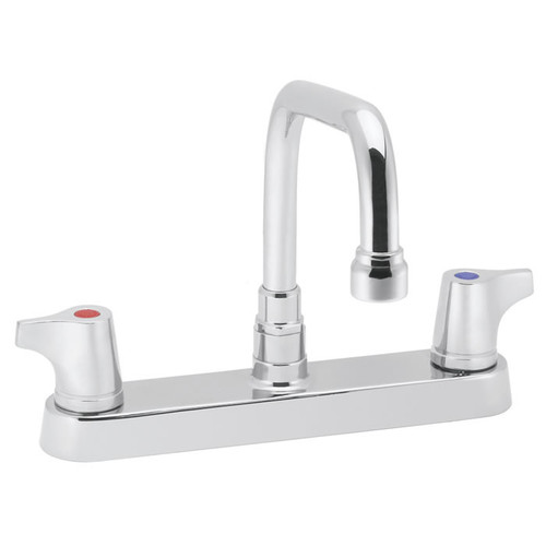 Speakman SC-5728-12 - Commander centerset faucet with 12-inch deep tubular swing spout rigid or swivel and wing handles