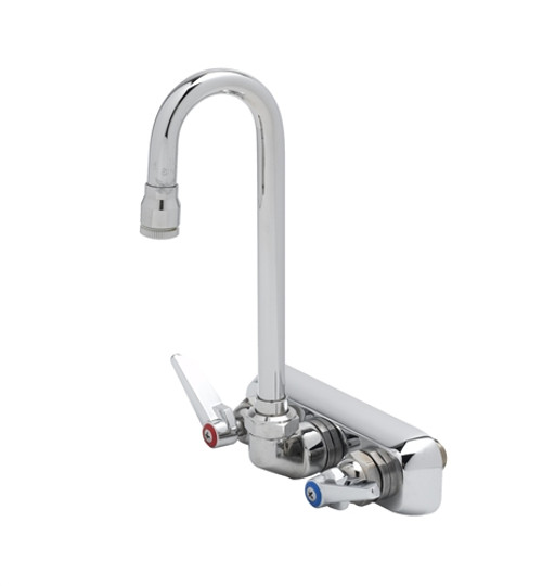 T&S Brass - B-1115-132X - Workboard Faucet, Wall Mount, 4-inch Centers, 132X Gooseneck, Lever Handles T&S Brass - B-1115-132X - Workboard Faucet, Wall Mount, 4-inch Centers, 132X Gooseneck, Lever Handles