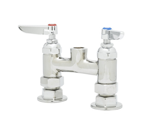 T&S Brass - B-0325-LNCC - Double Pantry Swivel Base Faucet, Deck Mount, 4-inch Centers, CC Inlets, Less Nozzle