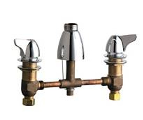 Chicago Faucets - 1201-ALESSSPTCP - 8-inch Deck Mounted Kitchen Sink Faucet