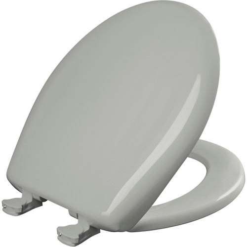 200SLOWT 062 - Bemis Round Plastic Toilet Seat with Whisper-Close Hinge, Ice Grey