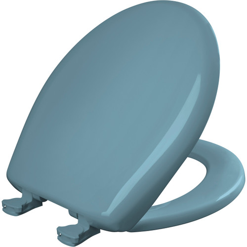200SLOWT 064 - Bemis Round Plastic Toilet Seat with Whisper-Close Hinge, Regency Blue