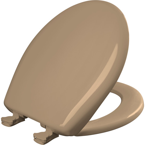 200SLOWT 148 - Bemis Round Plastic Toilet Seat with Whisper-Close Hinge, Sand