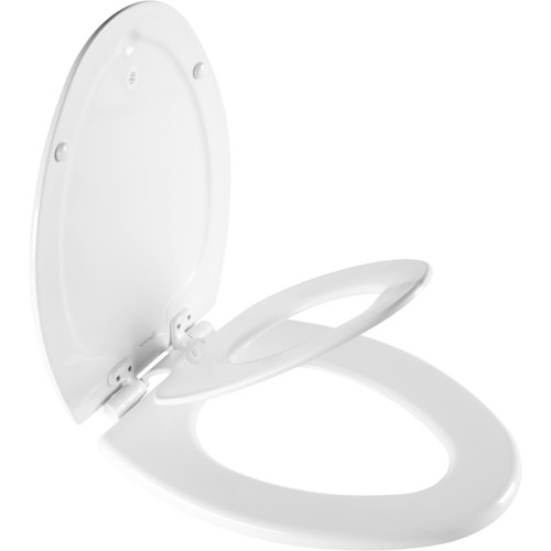 1888SLOW 000 - Mayfair NextStep2 Child/Adult Elongated Toilet Seat, Easy-Clean, Whisper-Close and Precision Seat Fit Adjustable Hinge, White