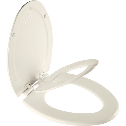 1888SLOW 346 - NextStep2 Children's Elongated Closed Front Toilet Seat, Biscuit